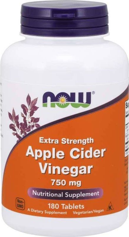 NOW Foods Now Foods - Ocet jabłkowy, 750mg, 180 tabletek