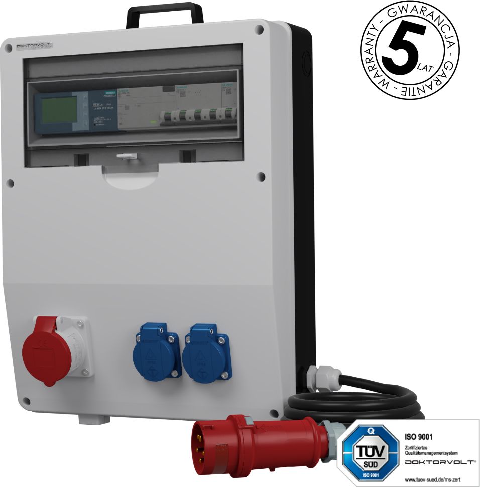 Doktorvolt Rozdzielnica budowlana z licznikiem energii MID oraz kablem pTD-S 16A 2x230V Schuko SIEMENS Mennekes Doktorvolt 6054