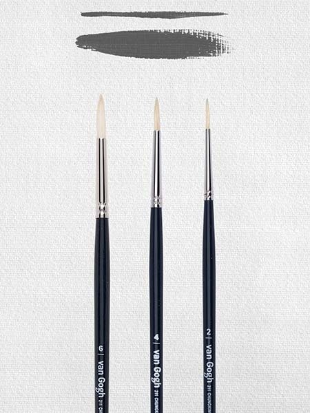 Talens Van Gogh Oil & acrylic brush set | series 211 no. 2-4-6