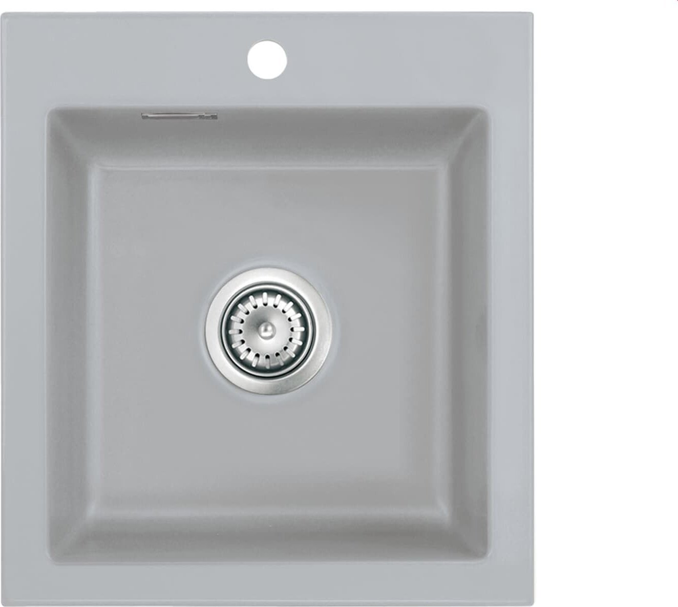 Zlewozmywak SYSTEMCERAM Systemceram Mera 51 Zlew ceramiczny Tytan, korek manualny