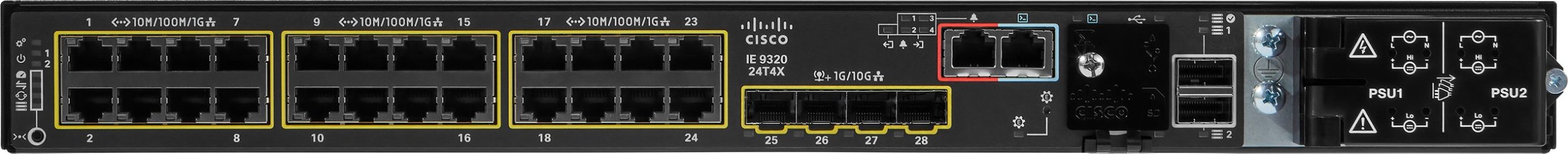 Switch Cisco IE-9320-24T4X-E sieciowe połączenia Zarządzany L2/L3 Czarny