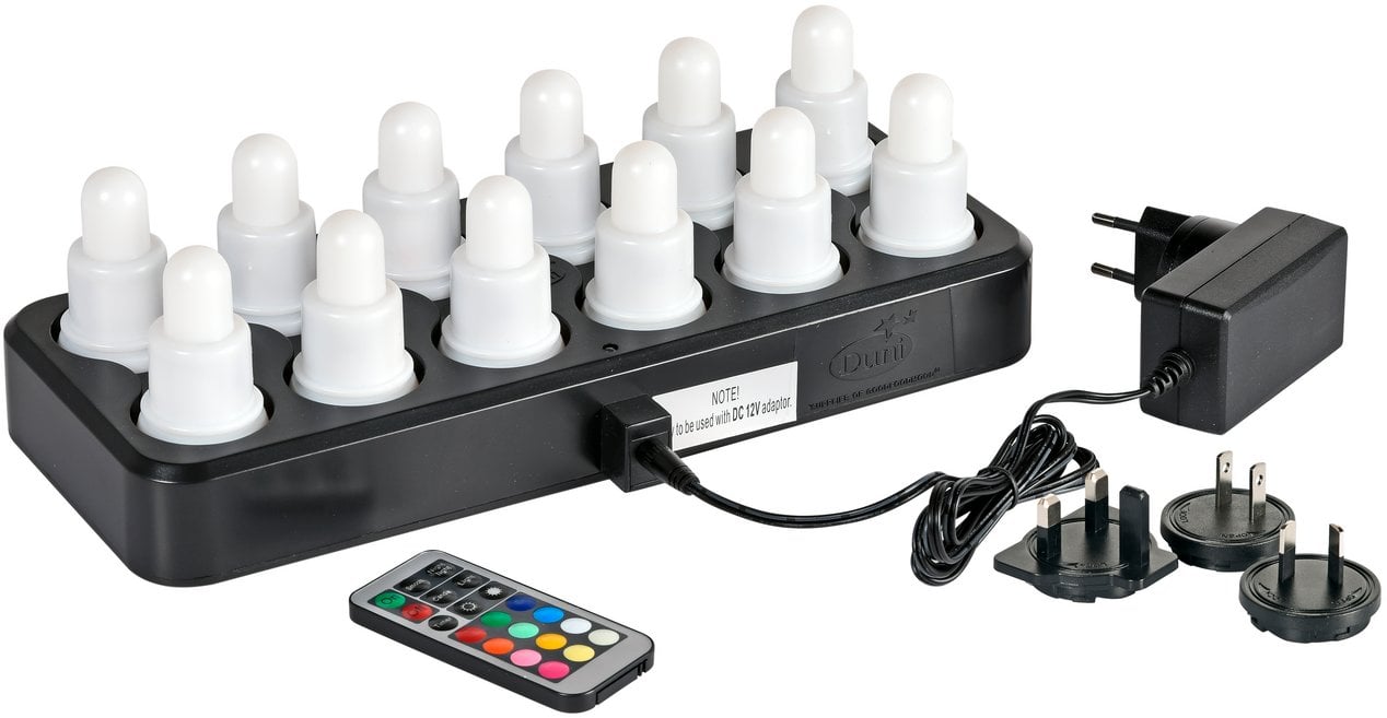 LED lys, Duni, 7cm, Ø4cm, varm hvid, 13 timer, sæt a 12 stk.