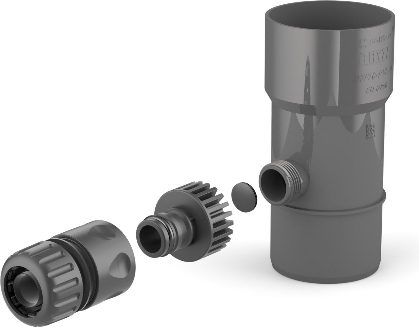 Bryza Odzyskiwacz wody deszczowej grafitowy PVC 90mm (62-204)