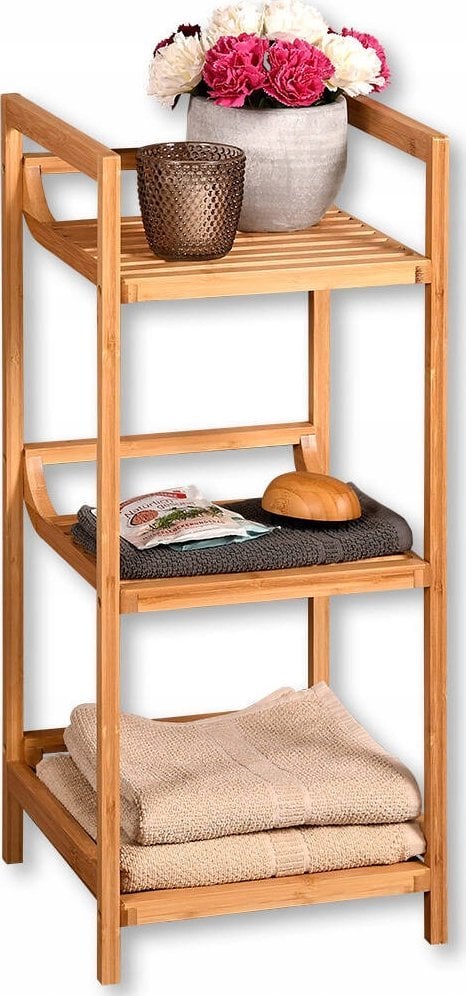 Kesper Regał łazienkowy z 3 półkami, bambusowy, KESPER