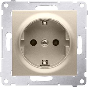 Kontakt-Simon Gniazdo pojedyncze Simon 54 uziemienie Schuko 16A złoty mat (DGSz1Z.01/44)