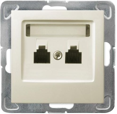 Ospel Gniazdo telefoniczne Impresja podwójne równoległe ecru (GPT-2YR/m/27)