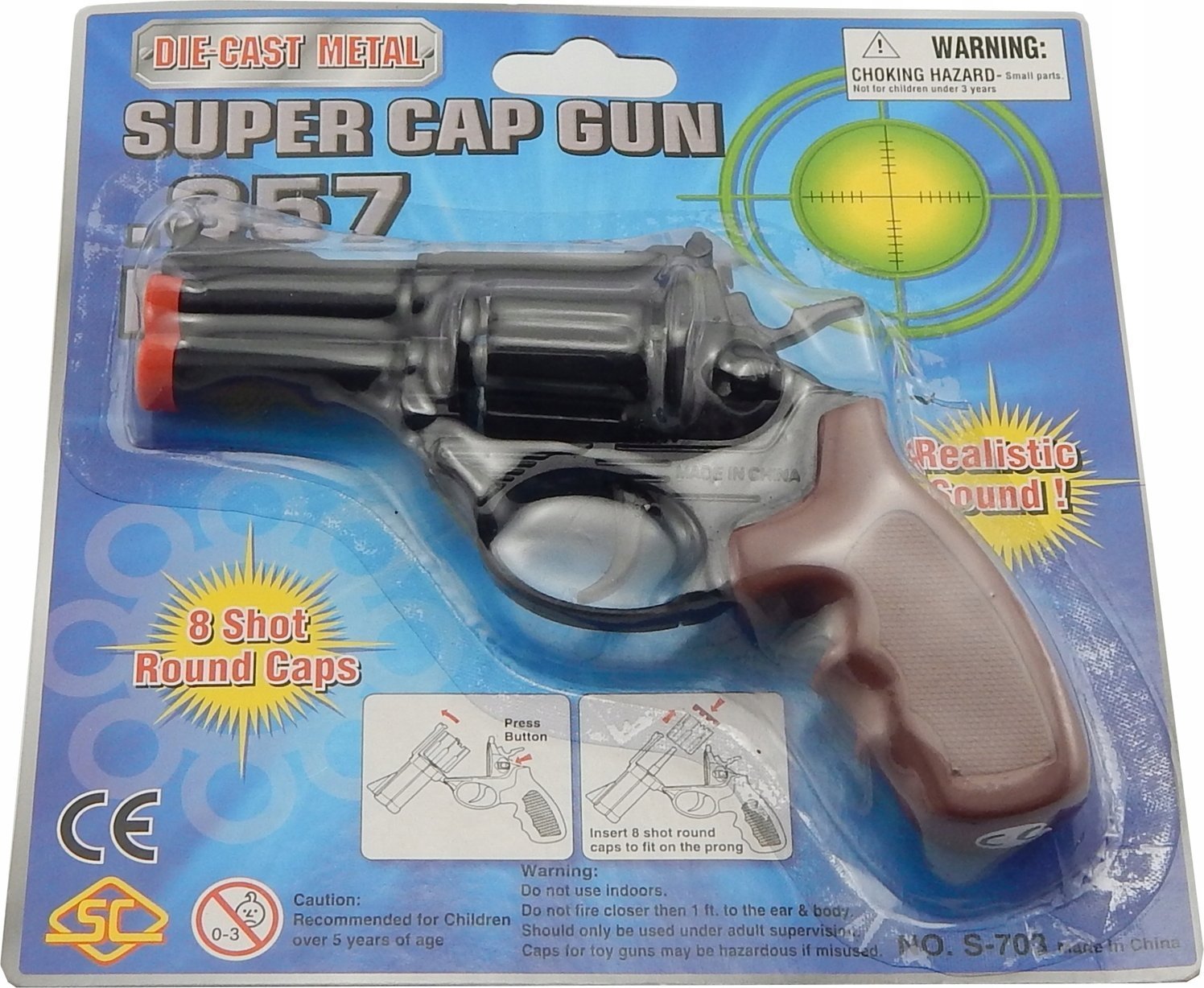 Trifox Pistolet metalowy na kapiszony spłonka MIX