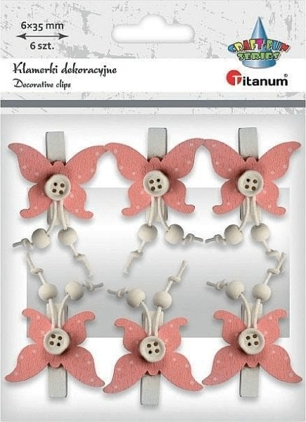 BaByliss Klamerki drewniane z dekorem