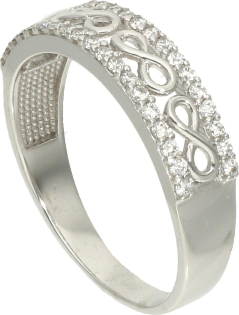 Rosanto Pierścionek z białego złota z nieskończonością i cyrkoniami roz. 17 585 14k