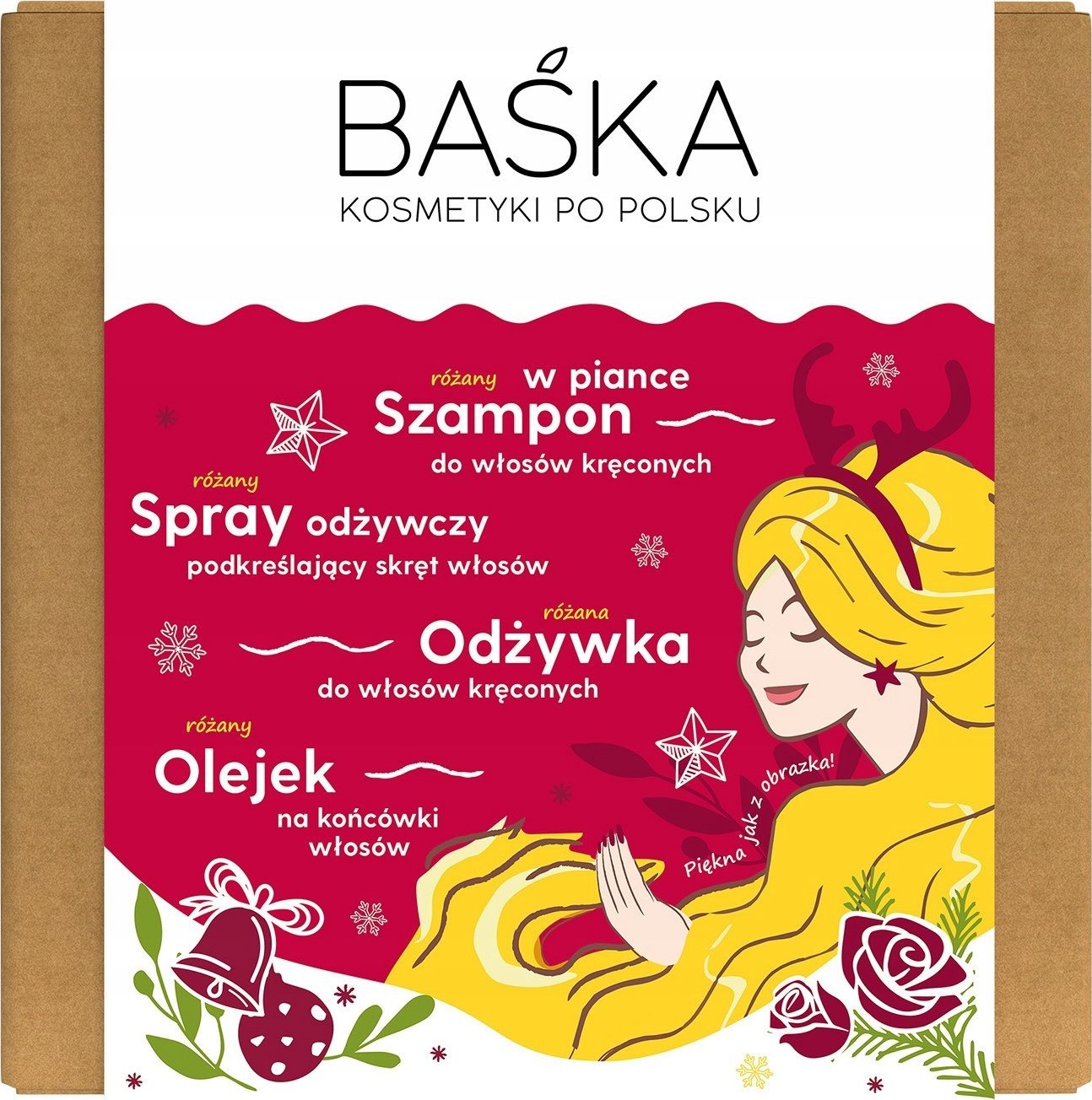 Baśka Zestaw prezentowy do włosów-róża