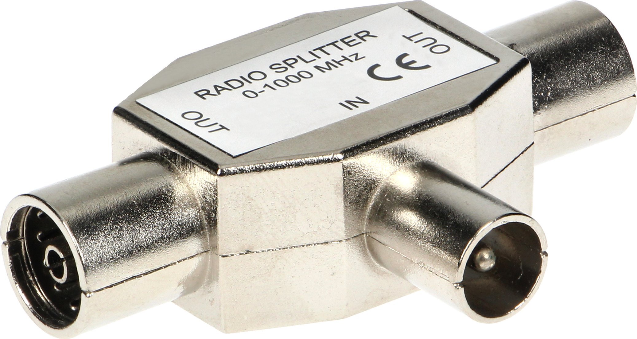 Orno Złącze telewizyjne, trójnik "T", wtyk / 2xgniazdo, metal