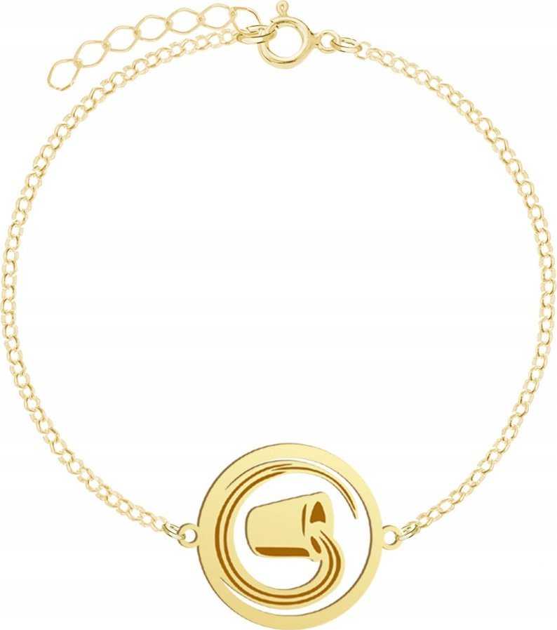 Radziszewska Jewellery Pozłacana Bransoletka Znak Zodiaku WODNIK GRAWER