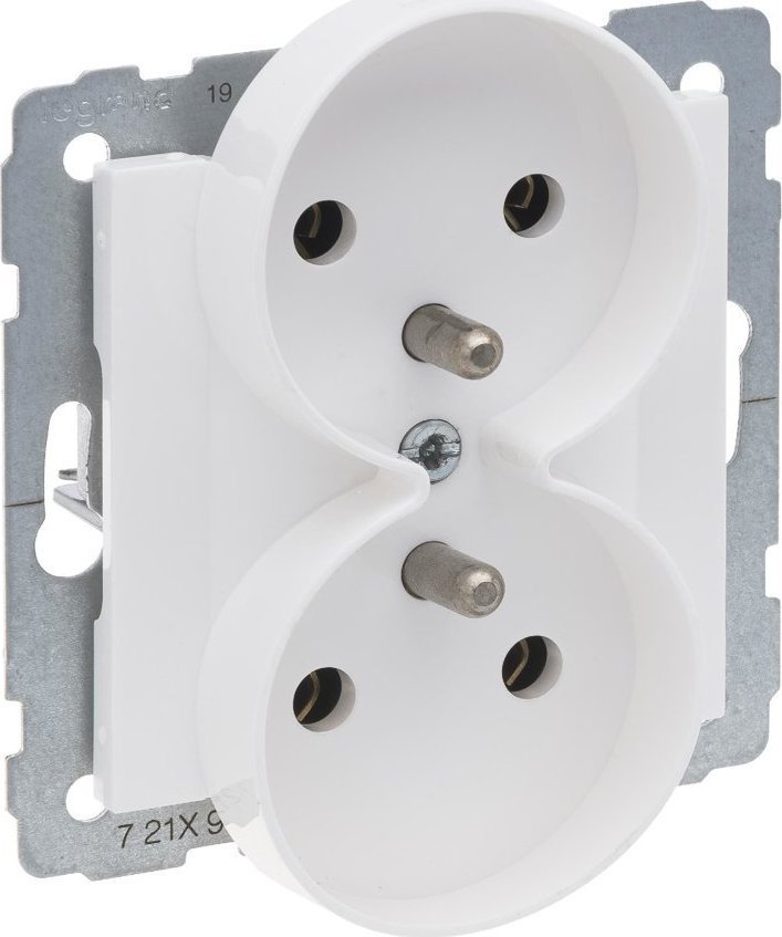 Legrand SUNO Gniazdo podwójne 2x2P+Z białe 16A 250V zaciski śrubowe 721191