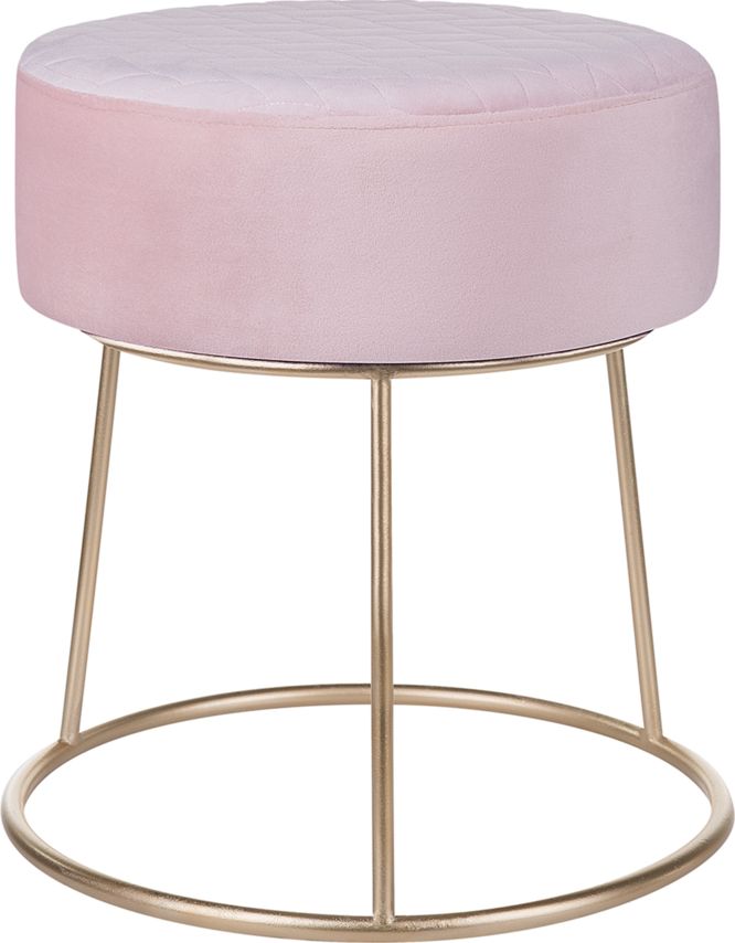 Beliani Stołek welurowy 35 cm różowy DELCO