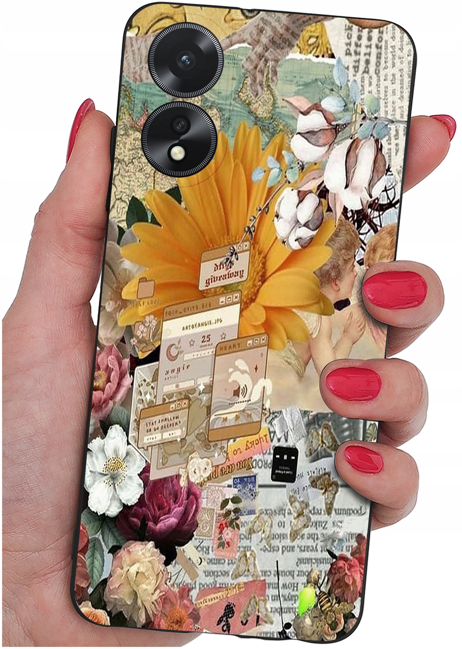 ETUI do Oppo A38 4G WZORY |SILIKONOWE MATT CASE + SZKŁO 9H