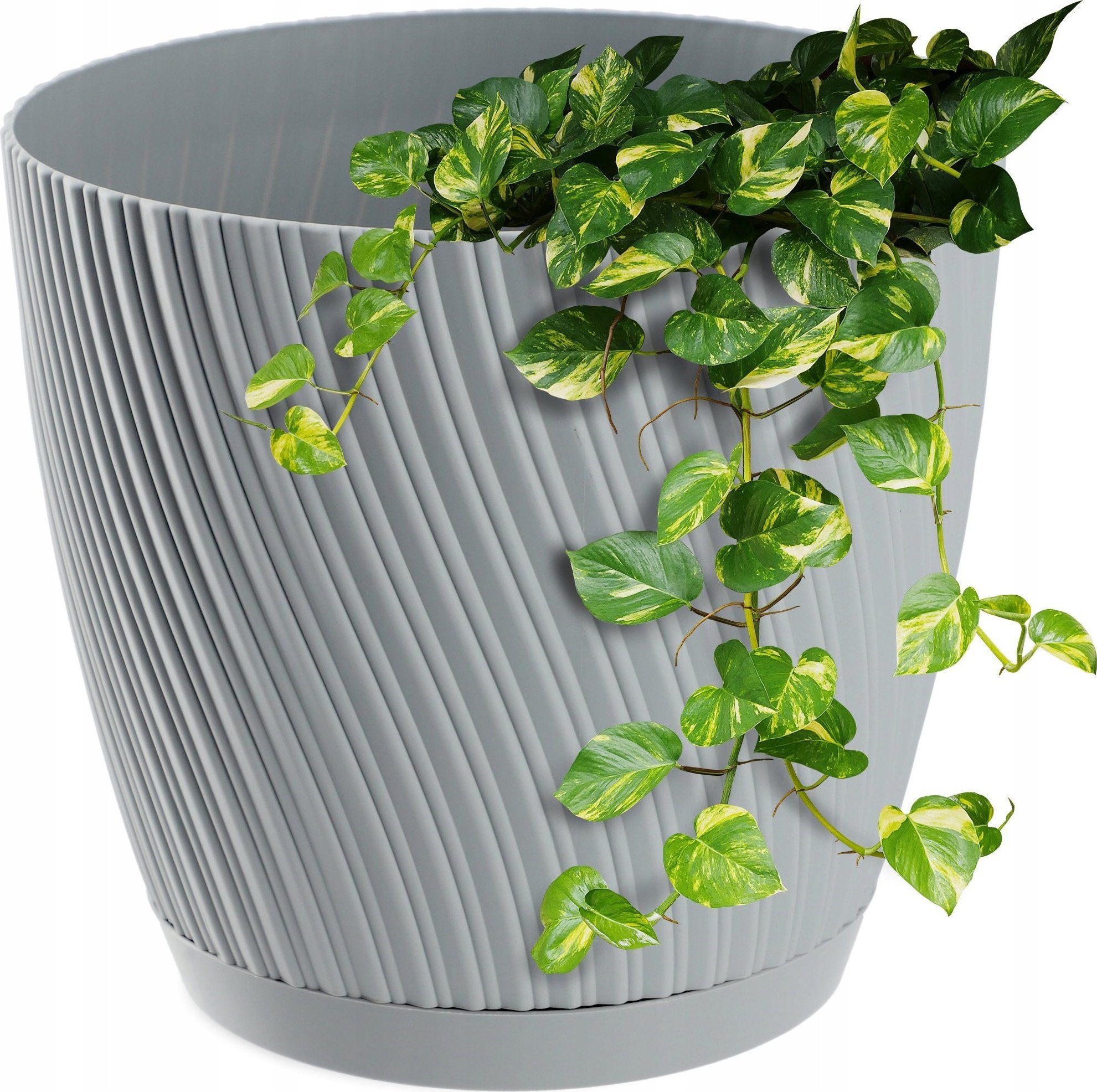 Kadax KADAX Doniczka Okrągła Z Podstawką 27cm Szara Eko