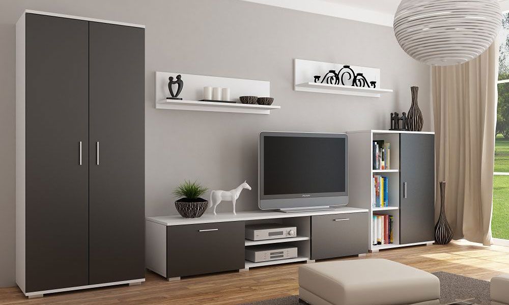 Elior Zestaw mebli Pixelo 4X - biały + czarny