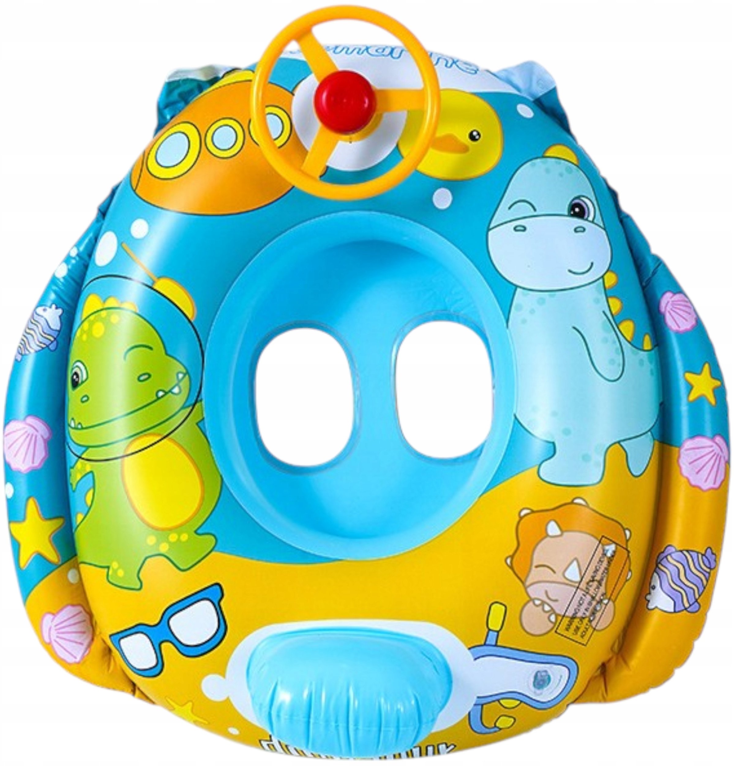 Kółko koło ponton fotelik dla dzieci do pływania kierownica niebieski 311N