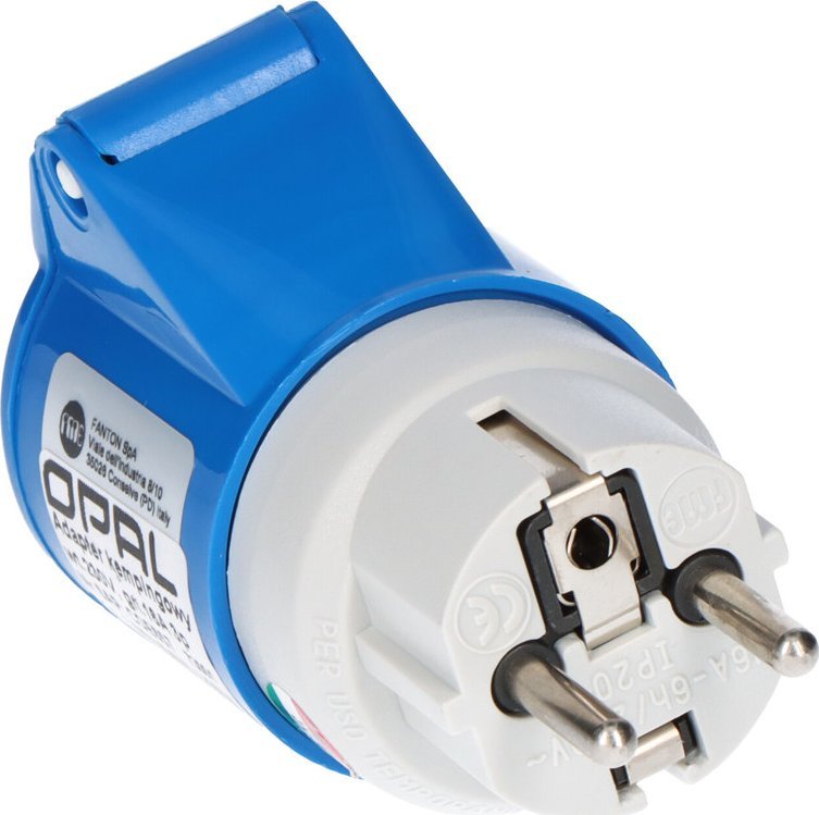 F-Elektro Adapter kempingowy - wtyk 230V Uni-schuko, gniazdo 16A 3p IP44