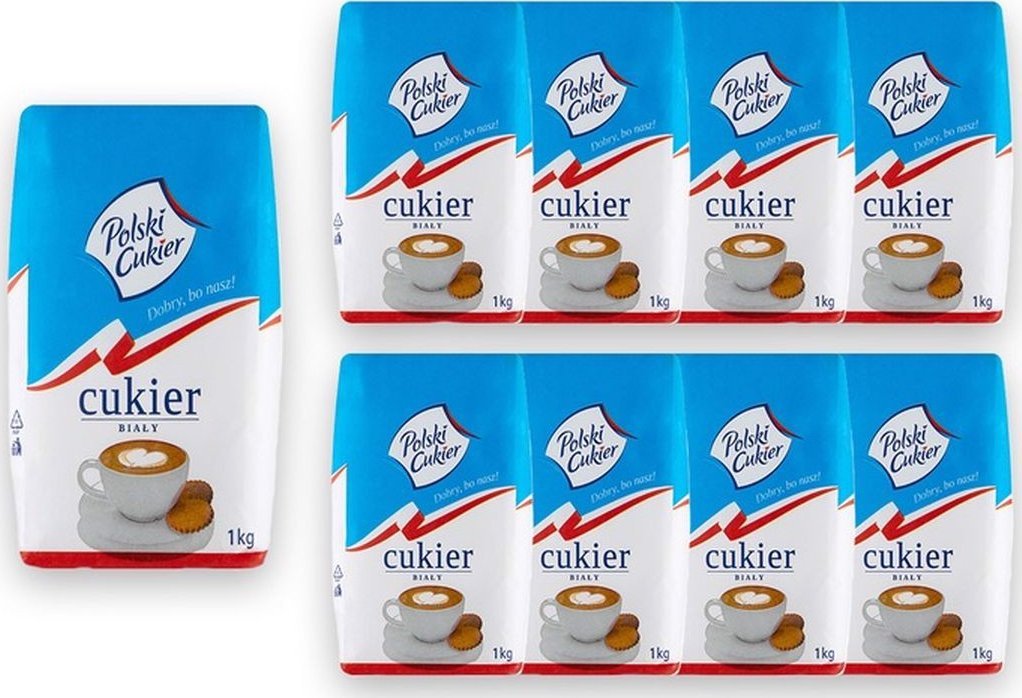 Polski Cukier Polski Cukier Cukier biały 1 kg x 8 sztuk