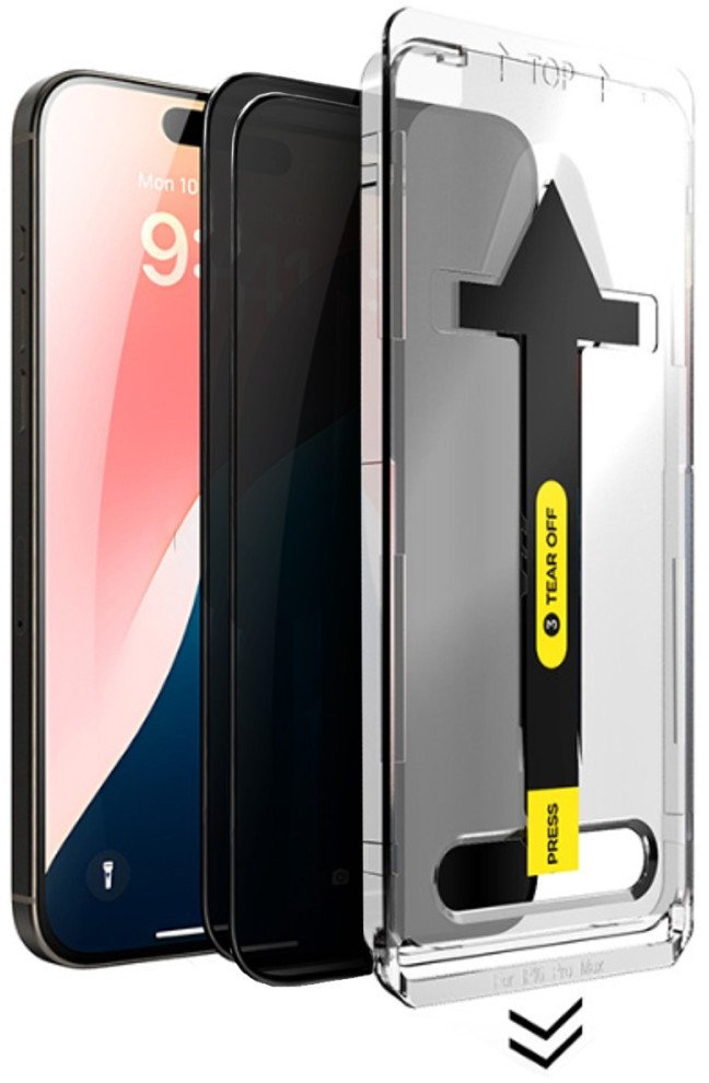 Szkło Supero Tempered Glass Privace hartowane z aplikatorem do iPhone 16 Pro Max, 2 sztuki