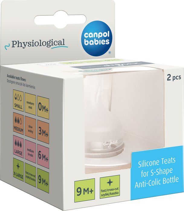 Smoczek silikonowy do butelki S-Shape XL 2 szt. 59/894