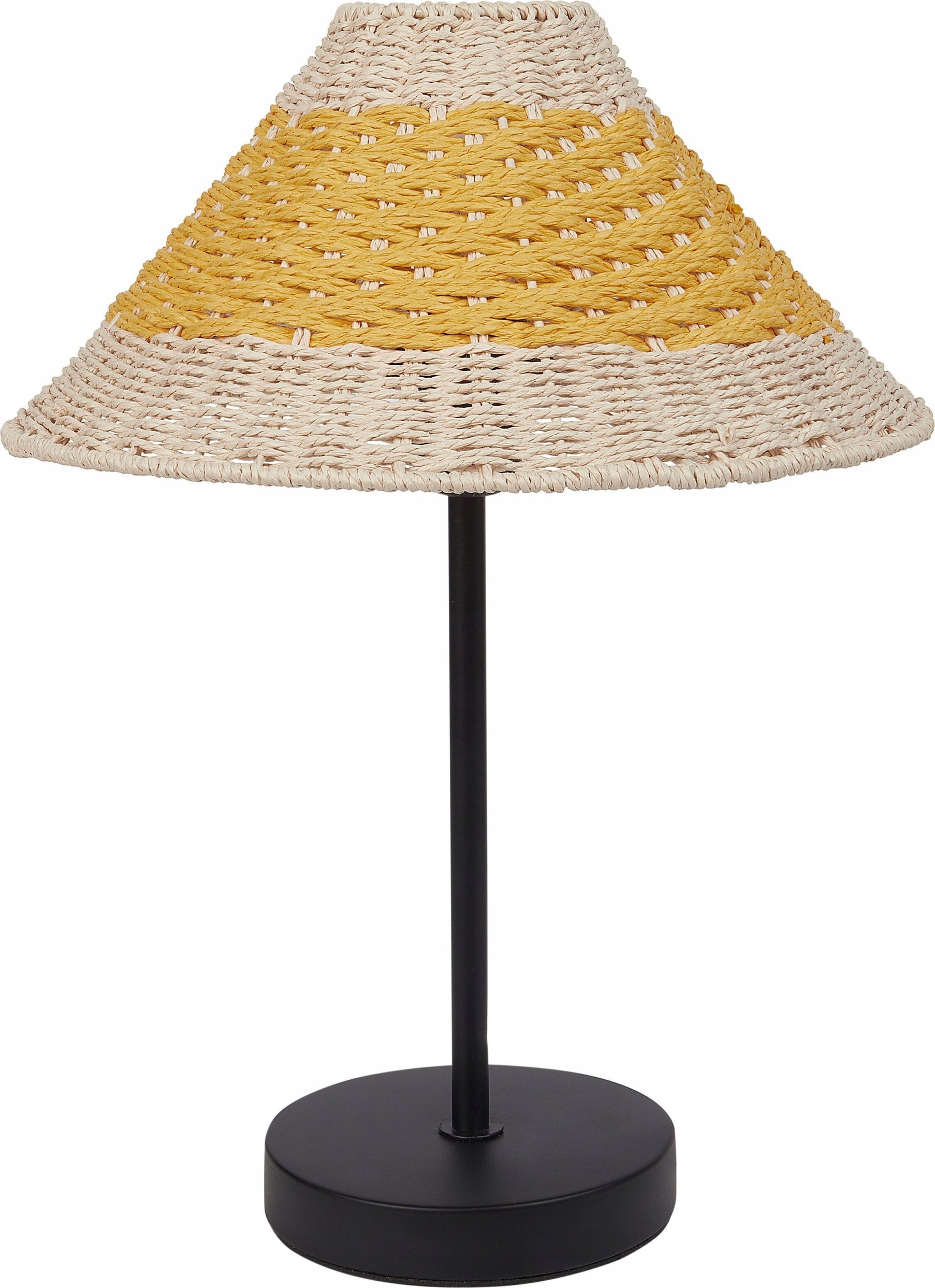 Lampa stołowa Beliani Lampa stołowa pleciona beżowa z żółtym MOMBA