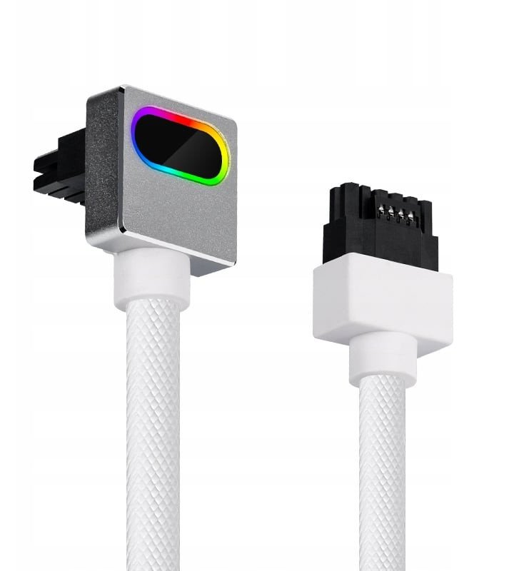 Przedłużacz do zasilacza 12VHPWR TYP A Asiahorse Hydrus ARGB 50 cm biały