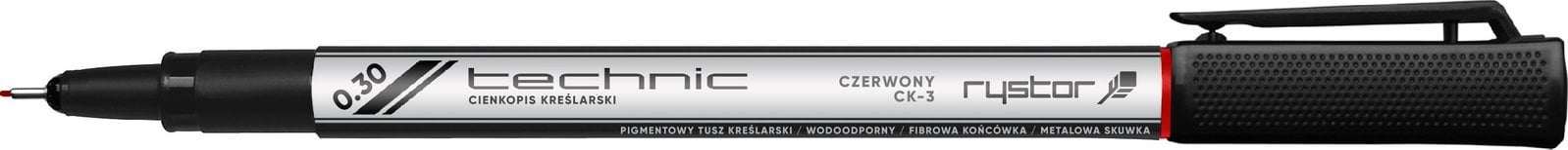 Rystor Cienkopis kreślarski Rystor Technic 0.1mm, CZERWONY
