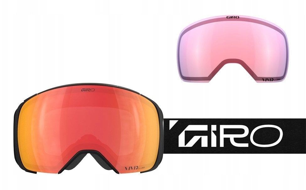 Gogle zimowe GIRO COMP BLACK WORDMARK (Szyba lustrzana kolorowa VIVID-Carl Zeiss EMBER 19-42% S2 + Szyba lustrzana kolorowa VIVID-Carl Zeiss INFRARED
