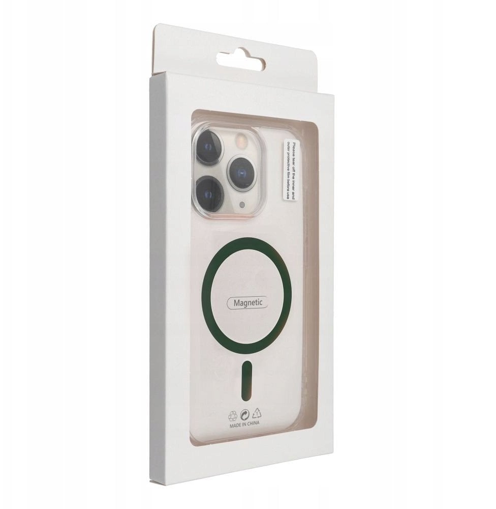 Drop Glue Colorful Ring Mag Cover kompatybilny z MagSafe pasuje do IPHONE 13 MINI ciemny zielony