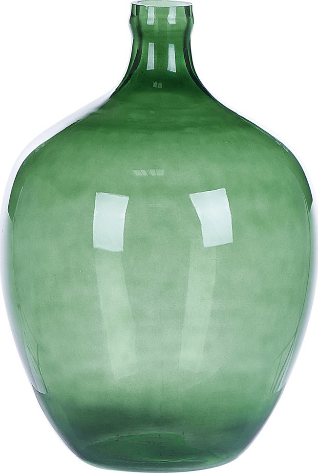 Beliani Wazon na kwiaty szklany 39 cm zielony ROTI