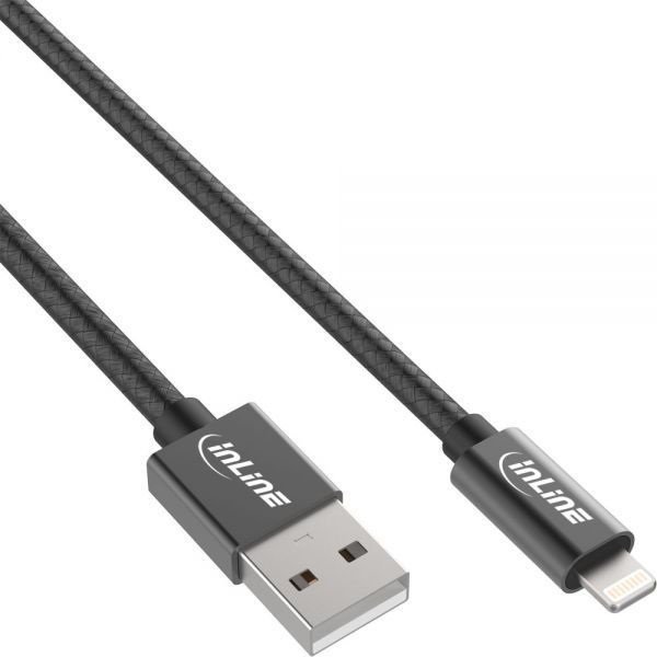 Kabel USB InLine USB-A - Lightning 1 m Czarny (31411B)