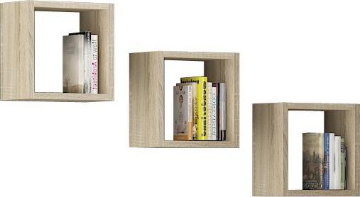 Fabryka Mebli Akord PÓŁKA ŚCIENNA K 25x25cm KOMPLET 3szt DĄB SONOMA