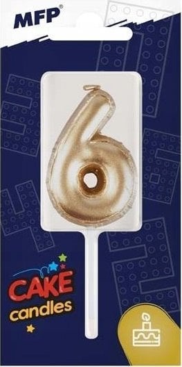 MFP paper świeczka do tortu balon nr 6 złota 8800120