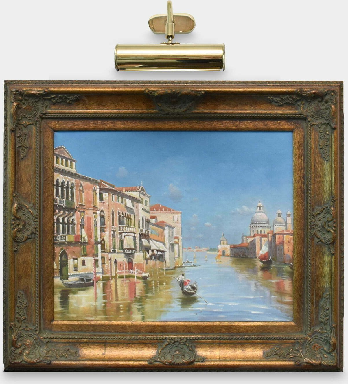 Lampa stołowa rzezbyzbrazu Lampa Galeriowa Mosiężna Złota Mała