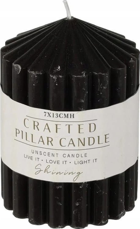 Koopman Świeca dekoracyjna prążkowana 7x10cm parafinowa elegancka bezzapachowa