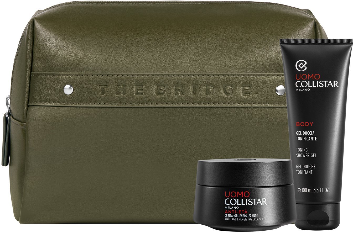 Collistar UOMO ENERGIZING ANTI-AGING CREAM GEL 50 ML + TONING SHOWER GEL 100 ML + POUCH