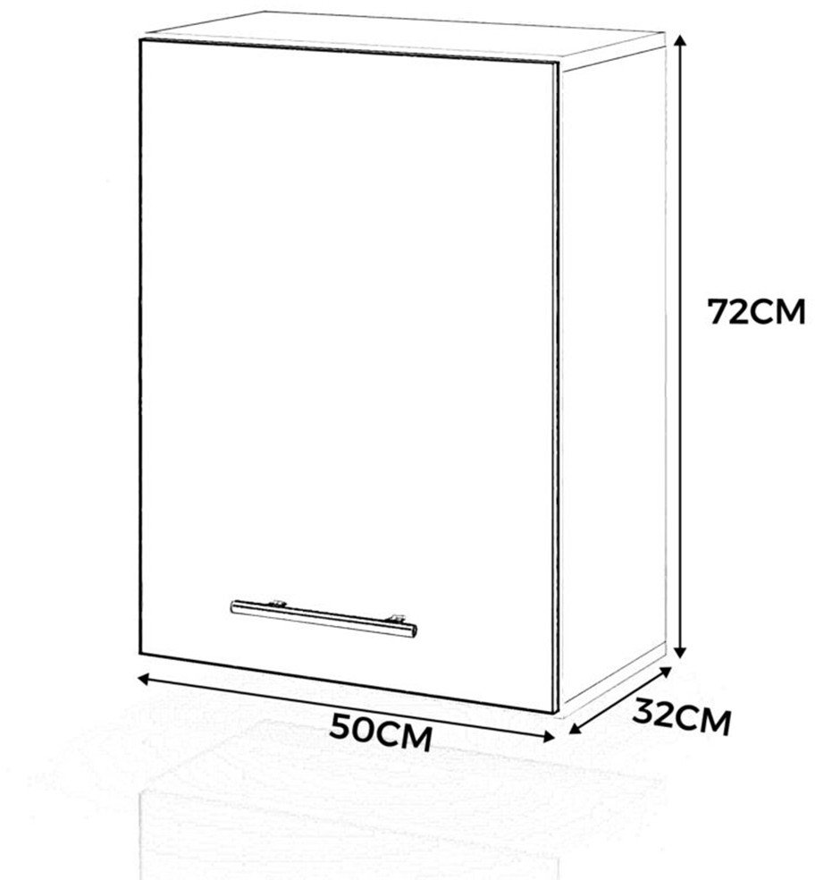 szafka kuchenna wisząca modułowa z uchwytami 50cm spremium szary mat