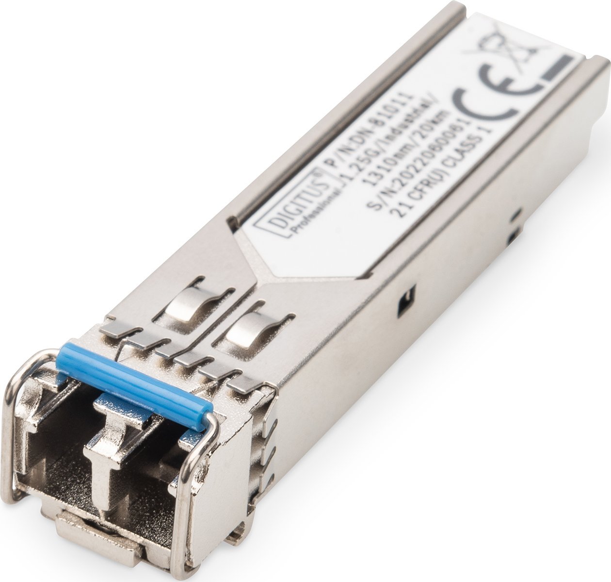 Moduł SFP Digitus 1.25 Gbps SFP Modul, 20km,SM,LC Dupl., 1000Base-LX,1310nm,Ind.