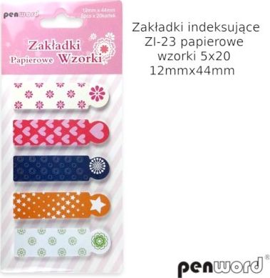 Polsirhurt Zakładki indeksujące ZI-23 papierowe 5kol 12x44mm