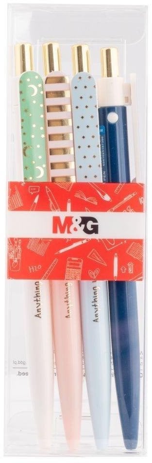 MG Długopis pstrykany 0.5mm Simple Me nieb 4szt M&G