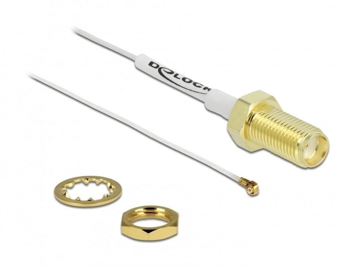 Antena RTV Delock Kabel antenowy SMA żeński do I-PEX Inc., MHF 4 męski 0.81 20 cm długość gwintu 10 mm biały