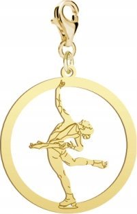 Radziszewska Pozłacany Charms Łyżwiarstwo figurowe DEDYKACJA