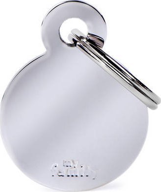 Zawieszka Adresówka Identyfikator z grawerem dla psa i kota małe koło srebrne