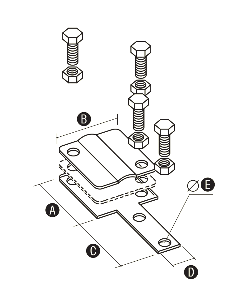 Elko-Bis Złącze kontrolne 2-krotne 57x57mm ocynkowane