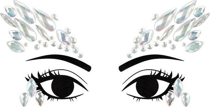 Dekoracja na twarz Kryształki świecące w ciemności