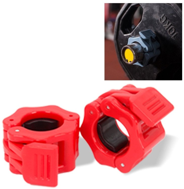 Zacisk Szczękowy na gryf sztangę 28 mm zaciski JAW LOCK zestaw 2 szt czerwony