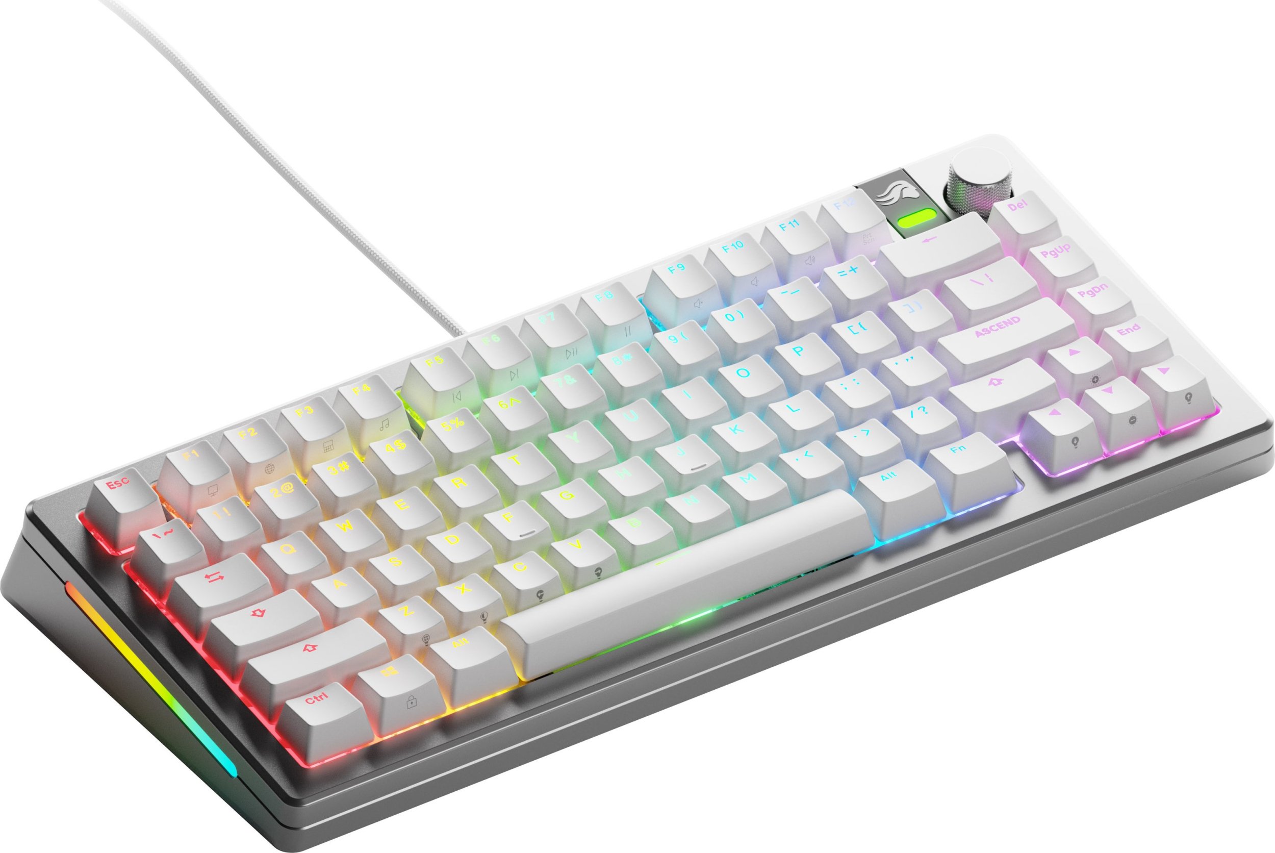 Klawiatura Glorious PC Gaming Race Glorious GMMK 3 Pro 75 % Custom Gaming-Tastatur - Pre-Built, ANSI (US), Fox Switches, silber