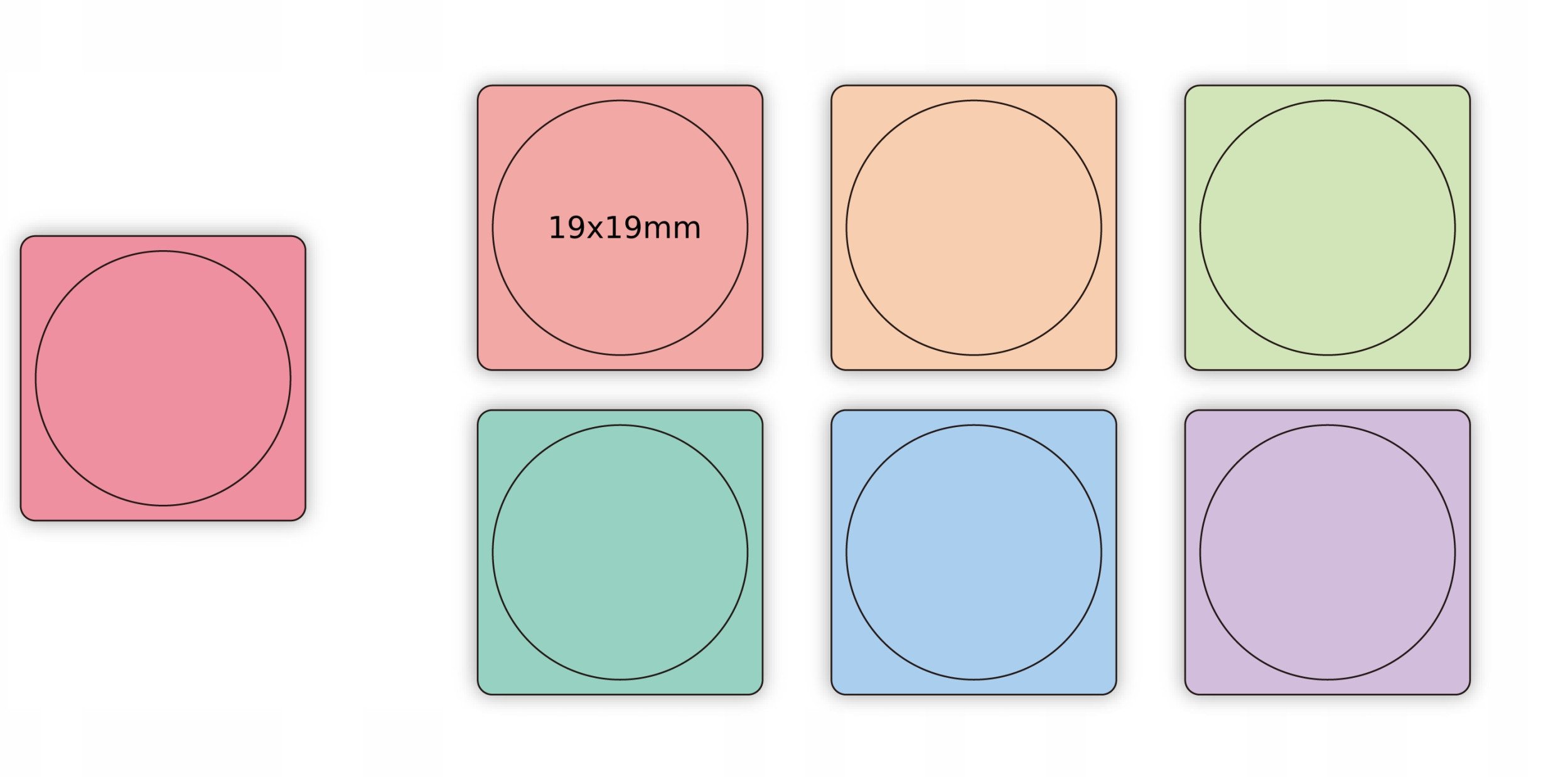 .NIIMBOT Naklejki Seria DB 19*19 290x OKRĄGŁE KOLOR